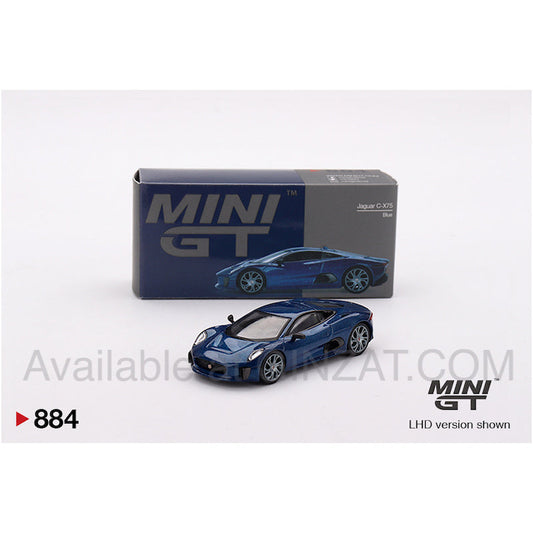 Jaguar C-X75 Blue, MINI GT No.884 diecast model car