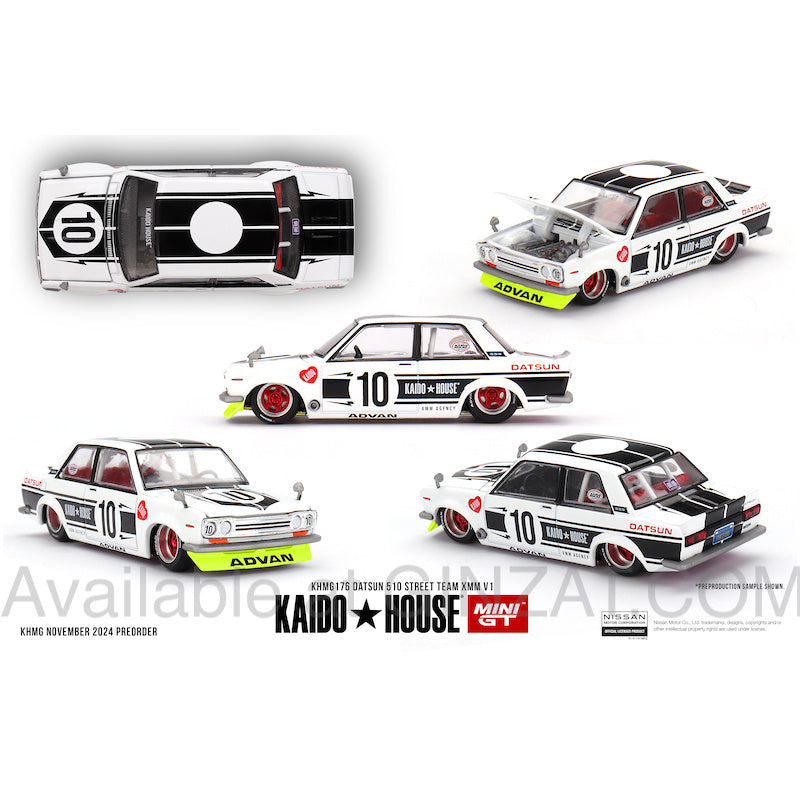 Datsun 510 Street Team XMM V1, MINII GT x Kaido House No. 176 diecast model car