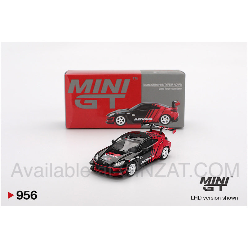 Toyota GR86 HKS TYPE R ADVAN 2022 Tokyo Auto Salon, Mini GT No. 956 diecast model car
