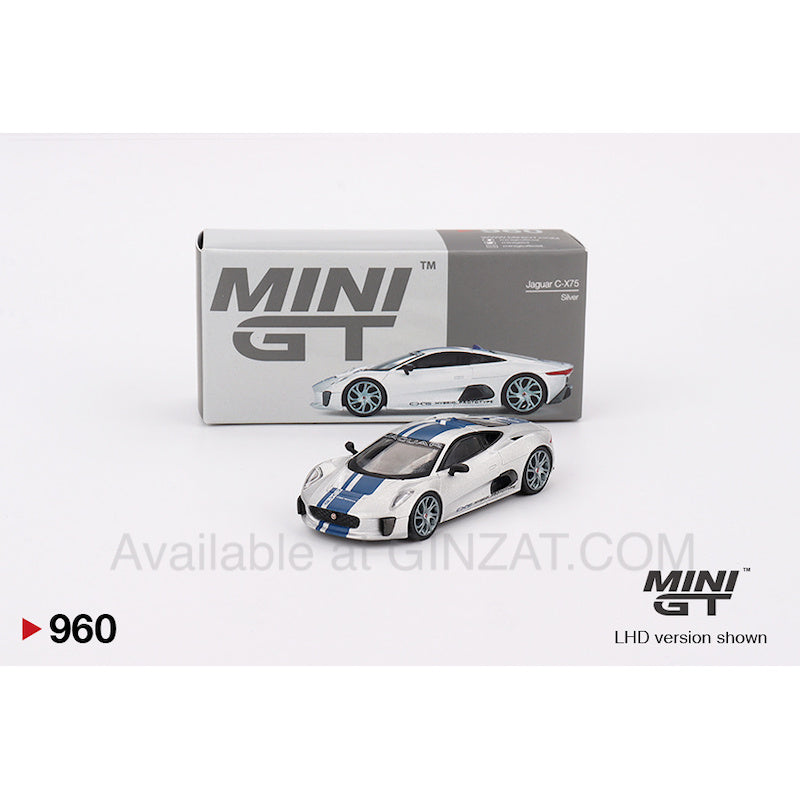 Jaguar C-X75 Silver, Mini GT No. 960 diecast model car