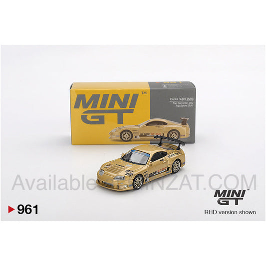 Toyota Supra (A80) Top Secret GT-300 Top Secret Gold, Mini GT No. 961 diecast model car