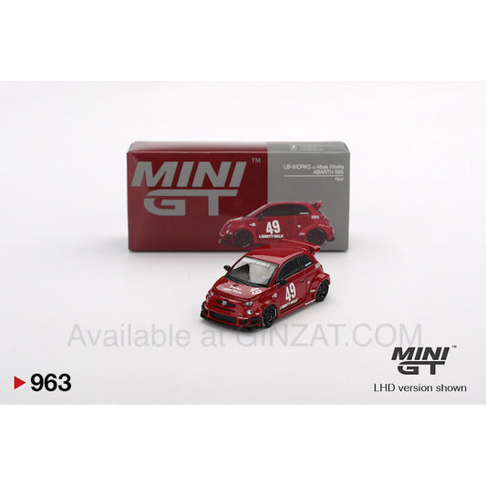 LB-WORKS x Abas Works ABARTH 595 Red, Mini GT No. 963 diecast model car