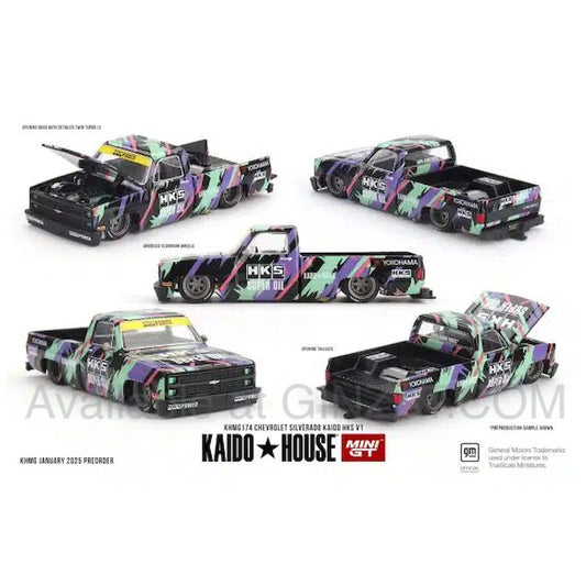 Chevrolet Silverado KAIDO HKS V1, Mini GT x Kaido House No. 174 diecast model car