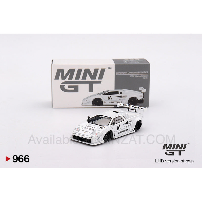 Lamborghini Countach LB-WORKS 2024 Tokyo Auto Salon White, Mini GT No. 966 diecast model car
