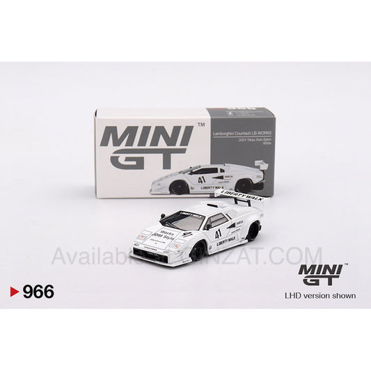 Lamborghini Countach LB-WORKS 2024 Tokyo Auto Salon White, Mini GT No. 966 diecast model car