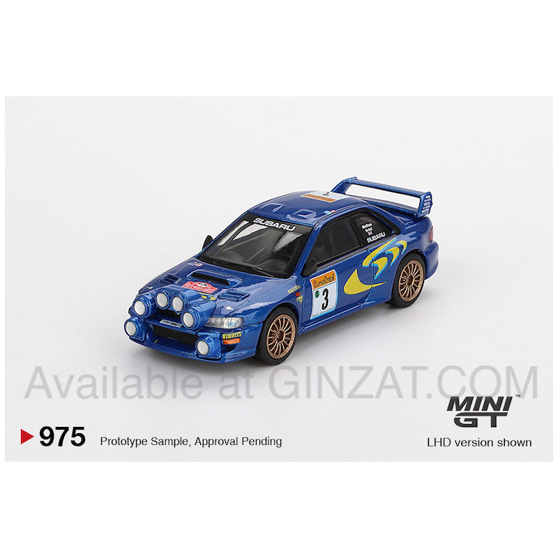 Subaru Impreza WRC98 1998 Rally Monte-Carlo 3rd Place #3, Mini GT No. 977 diecast model car