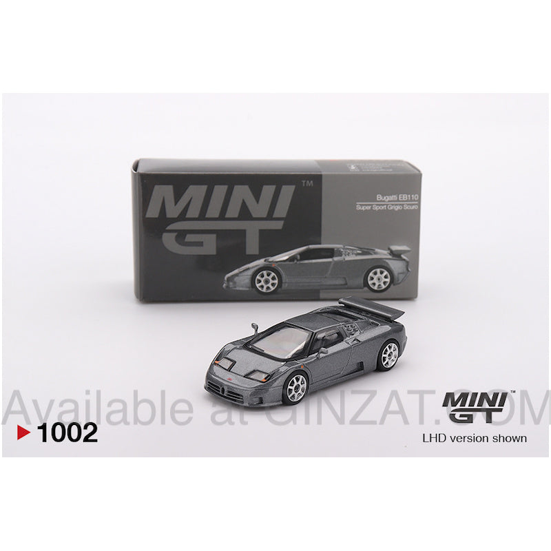 Bugatti EB110 Super Sport Grigio Scuro, Mini GT No. 1002 diecast model car
