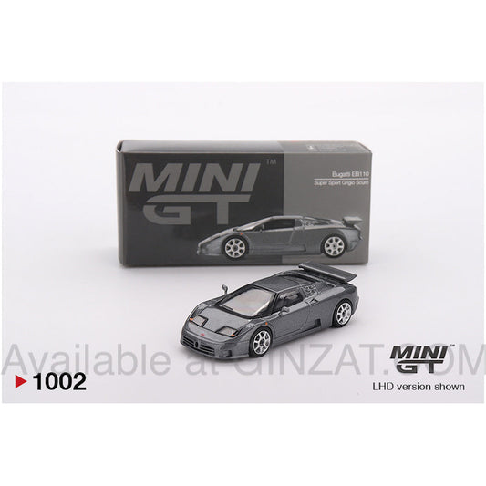 Bugatti EB110 Super Sport Grigio Scuro, Mini GT No. 1002 diecast model car