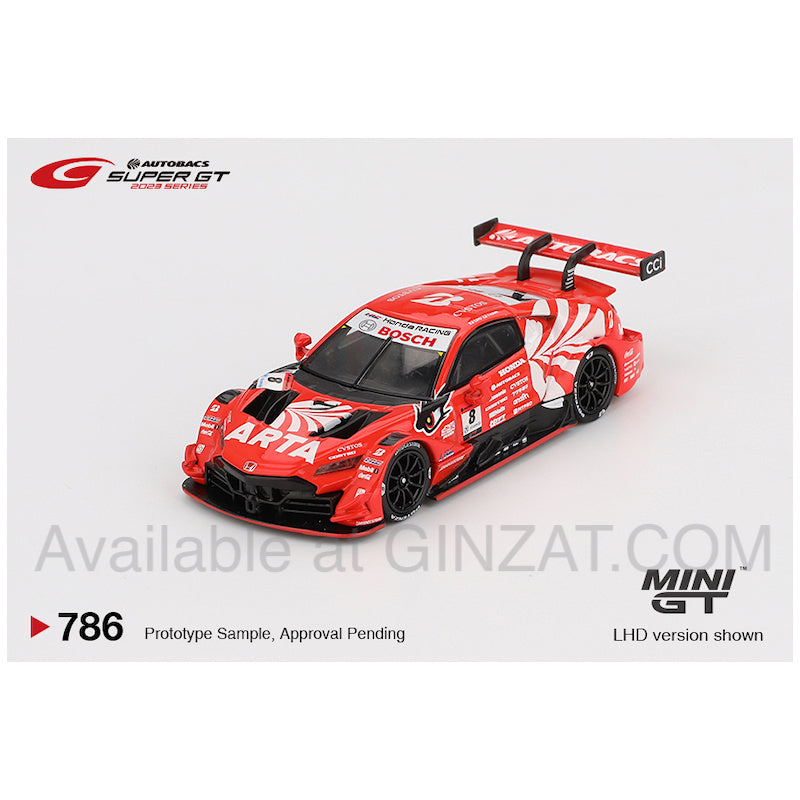 Honda NSX-GT Type S GT500 SUPER GT Series 2023 #8 "ARTA MUGEN NSX-GT" ARTA Japan Exclusive, Mini GT No. 786 diecast model car (Blister Pack)