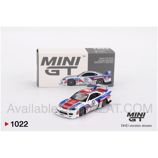Nissan LB-Super Silhouette S15 Silvia GARASIDRIFT x LBWK 2025 (RHD), MINI GT No.1022 diecast model car