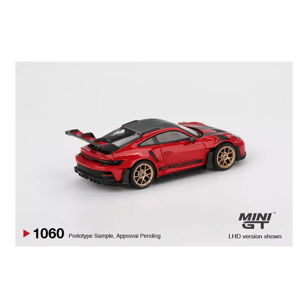 MINI GT 1:64 Porsche 911 (992) GT3 RS Weissach Package Guards Red RHD MGT01060