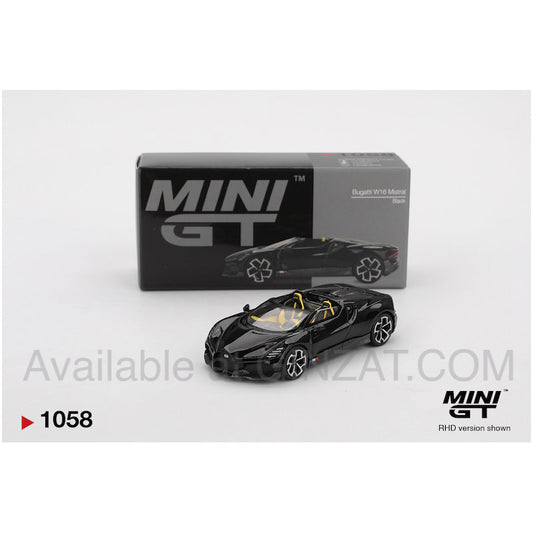 MINI GT 1/64 Bugatti W16 Mistral Black