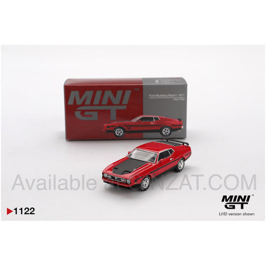 Ford Mustang Mach1 1971 (Race Red) (LHD), MINI GT No.1122 diecast model car