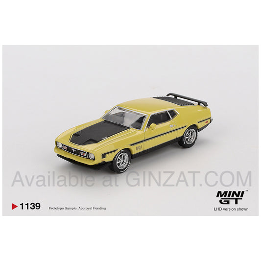 MINI GT 1/64 No. 1139 Ford Mustang Mach1 Grabber Yellow (LHD)