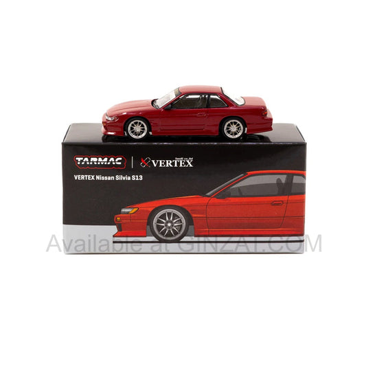VERTEX Nissan Silvia S13 Red Metallic, Tarmac Works 1/64 diecast model car