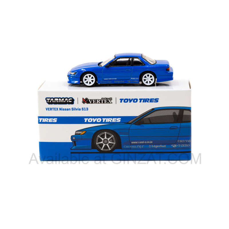 VERTEX Nissan Silvia S13 Blue Metallic, Tarmac Works diecast model car