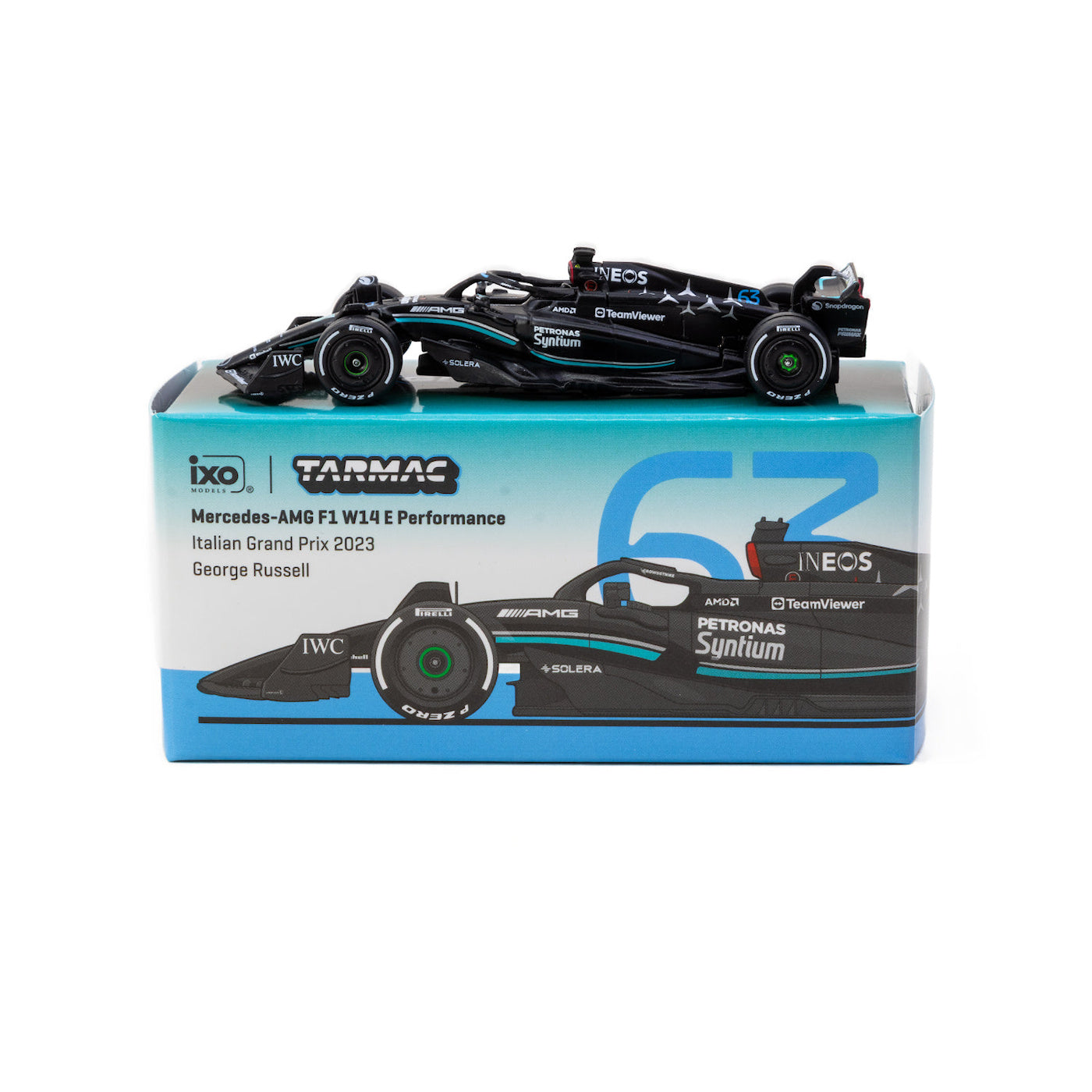 Tarmac Works 1:64 Mercedes-AMG F1 W14 E Performance Italian GP 2023 George Russell #63