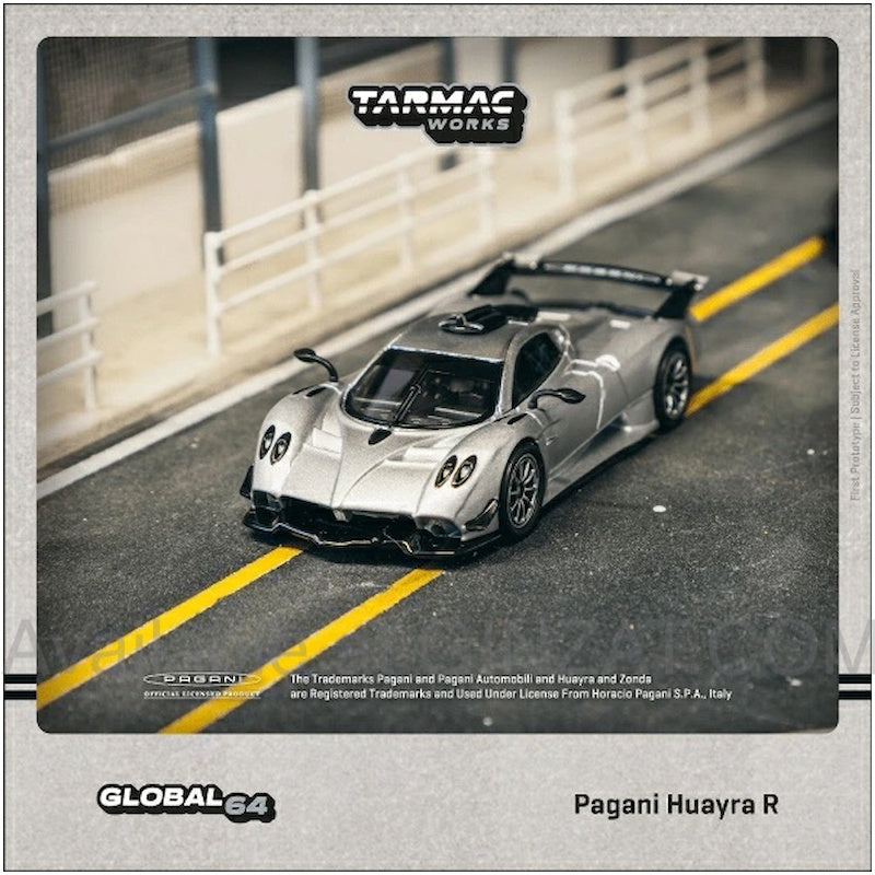 Pagani Huayra R Satin Silver, Tarmac Works 1/64 diecast model car