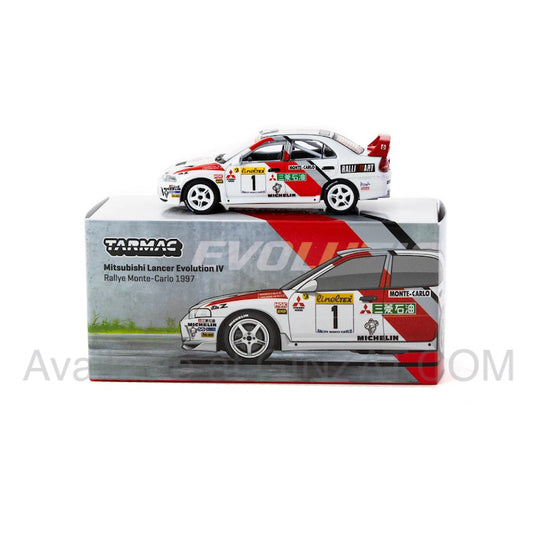 Mitsubishi Lancer Evolution IV Rallye Monte-Carlo 1997, Tommi Makinan / Seppo Harjanne, Tarmac Works diecast model car