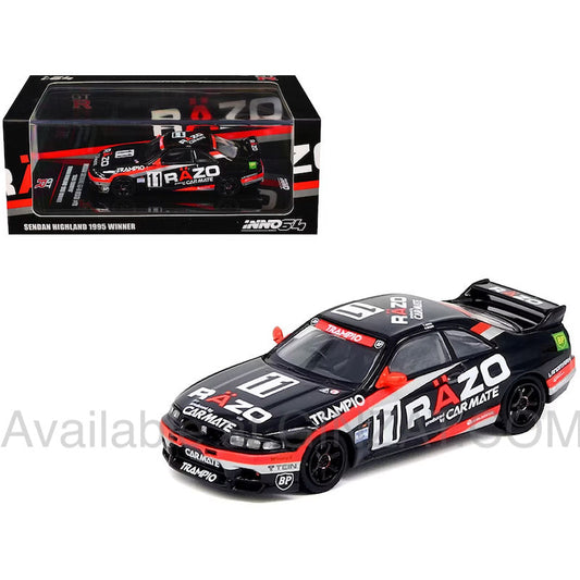 Nissan Skyline GT-R (R33) #11 "RAZO TRAMPIO" N1 Super Endurance Series Sendai Highland 1995 Winner, INNO64 diecast model car