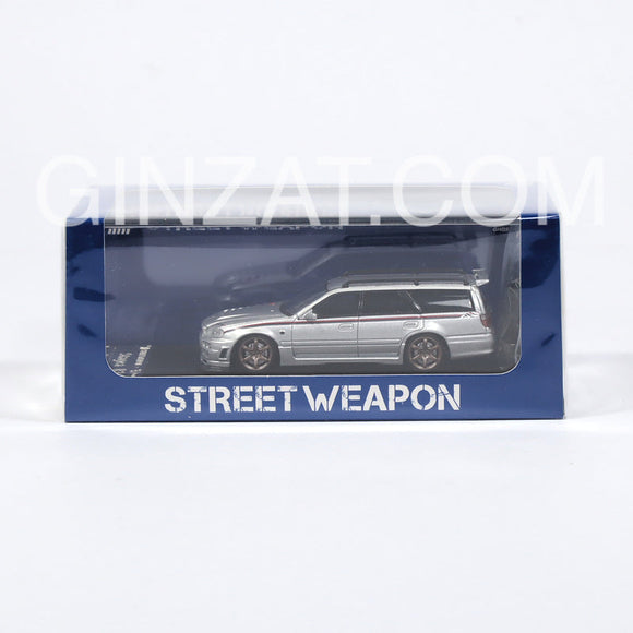 NISSAN Stagea R34 Silver (NISMO livery), Street Weapon diecast model car