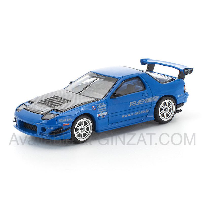 Mazda RX-7 FC3S RE-AMEMIYA Widebody (Blue), POP Race diecast model car