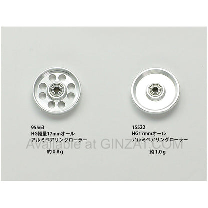 Tamiya Mini 4WD Special Project Items (Parts) HG LIGHTWEIGHT 19mm ALUMINUM BALL-RACE ROLLERS (RINGLESS/BLACK)