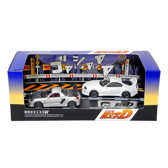 Initial D Car Set Vol.5 Kai Kogashiwa MR-S & Hideo Miyagawa Supra(JZA80), Modeler's diecast model 1/64 Ginzat Australia
