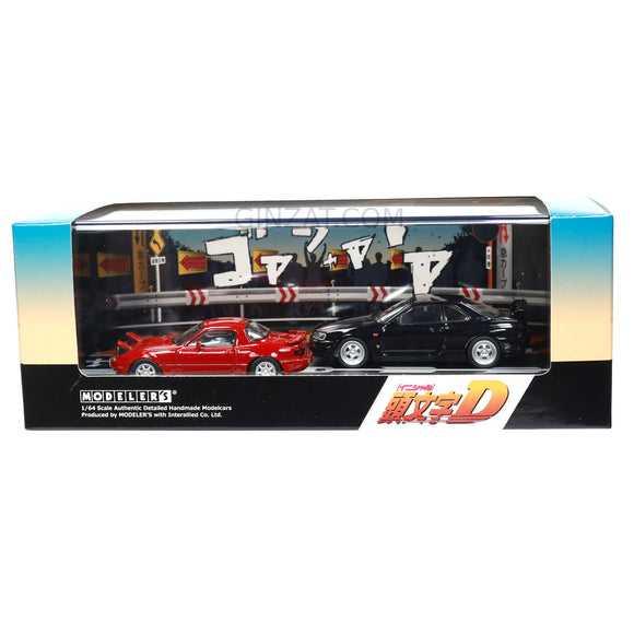 Initial D Car Set Vol.11 MAZDA Roadster (NA6CE) & NISSAN Skyline ER34, Modeler’s diecast model car