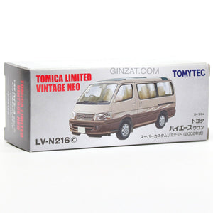 TOYOTA Hiace Wagon Super Custom Limited 2002 Beige / Brown, Tomica Limited Vintage Neo diecast model car LV-N216c