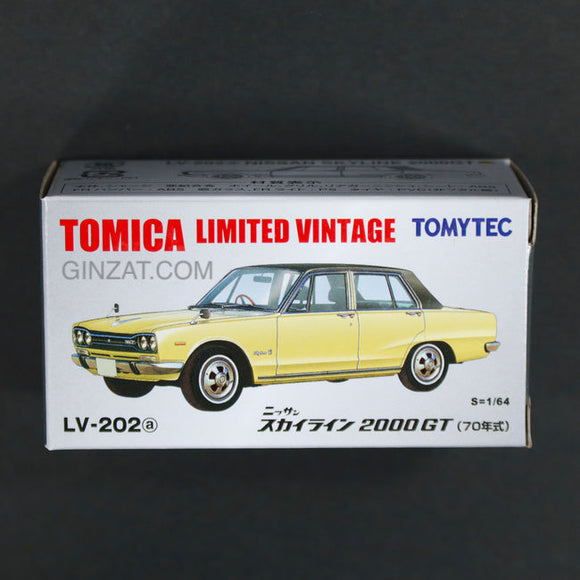 Tomica Limited Vintage: LV-202a NISSAN SKYLINE 2000GT (Yellow/Black) 1970
