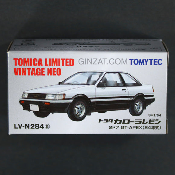 Tomica Limited Vintage NEO: LV-N284a Toyota Corolla Levin 2 door GT-APEX (White/Black) 1984