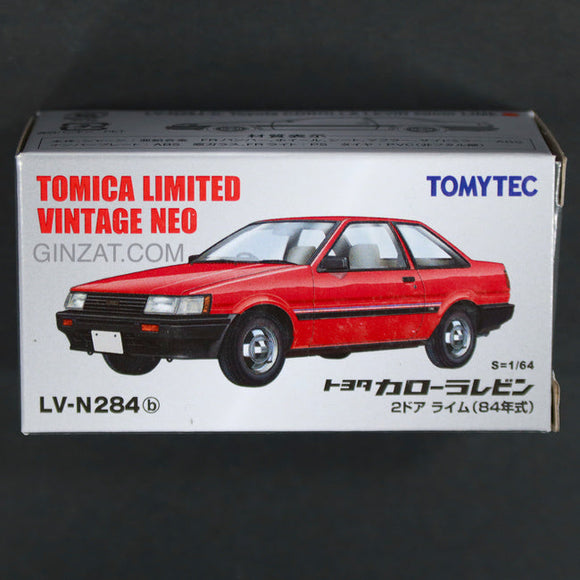Tomica Limited Vintage NEO: LV-N284b Toyota Corolla Levin 2 door Lime (Red) 1984