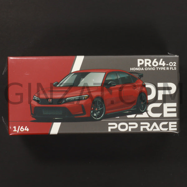 Honda Civic Type-R FL5 Rallye Red, POP Race 1/64 diecast model car