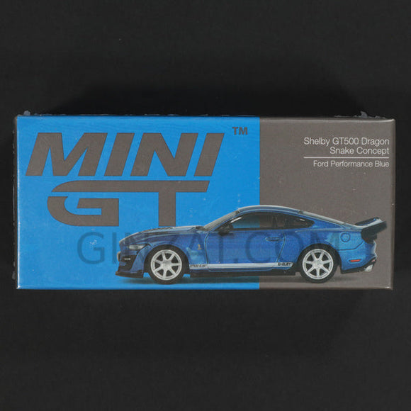 Shelby GT500 Dragon Snake Concept Ford Performance Blue, Mini GT No. 568 diecast model car