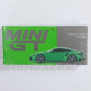 Porsche 911 Turbo S Python Green, MINI GT No.525 diecast model car