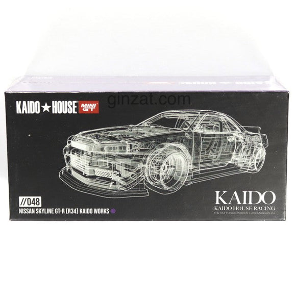 Nissan Skyline GT-R R34 Kaido Works V1, Kaido House x Mini GT 048 diecast model car