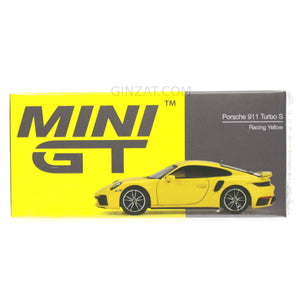 PORSCHE 911 Turbo S Racing Yellow, Mini GT No.497 diecast model car
