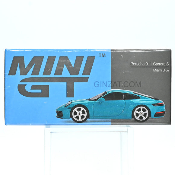 Porsche 911 Carrera S Miami Blue, MINI GT diecast model car