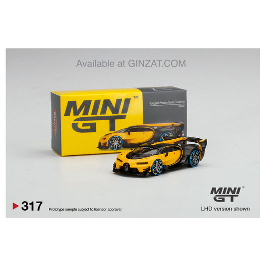 Bugatti Vision Gran Turismo Yellow LHD, MINI GT No.317 diecast model car