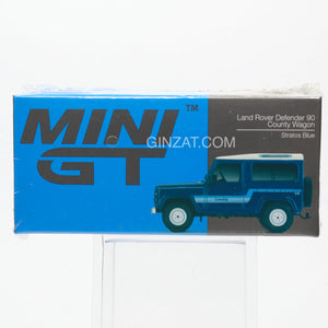 LAND ROVER Defender 90 Country Wagon Stratos Blue, Mini GT No.353 diecast model car