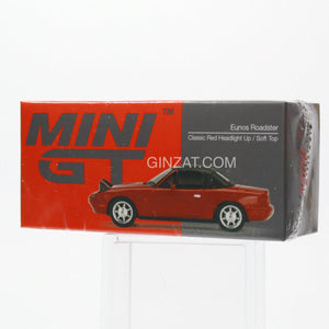 EUNOS Roadster Classic Red Headlight Up / Soft Top, Mini GT No.362 diecast model car