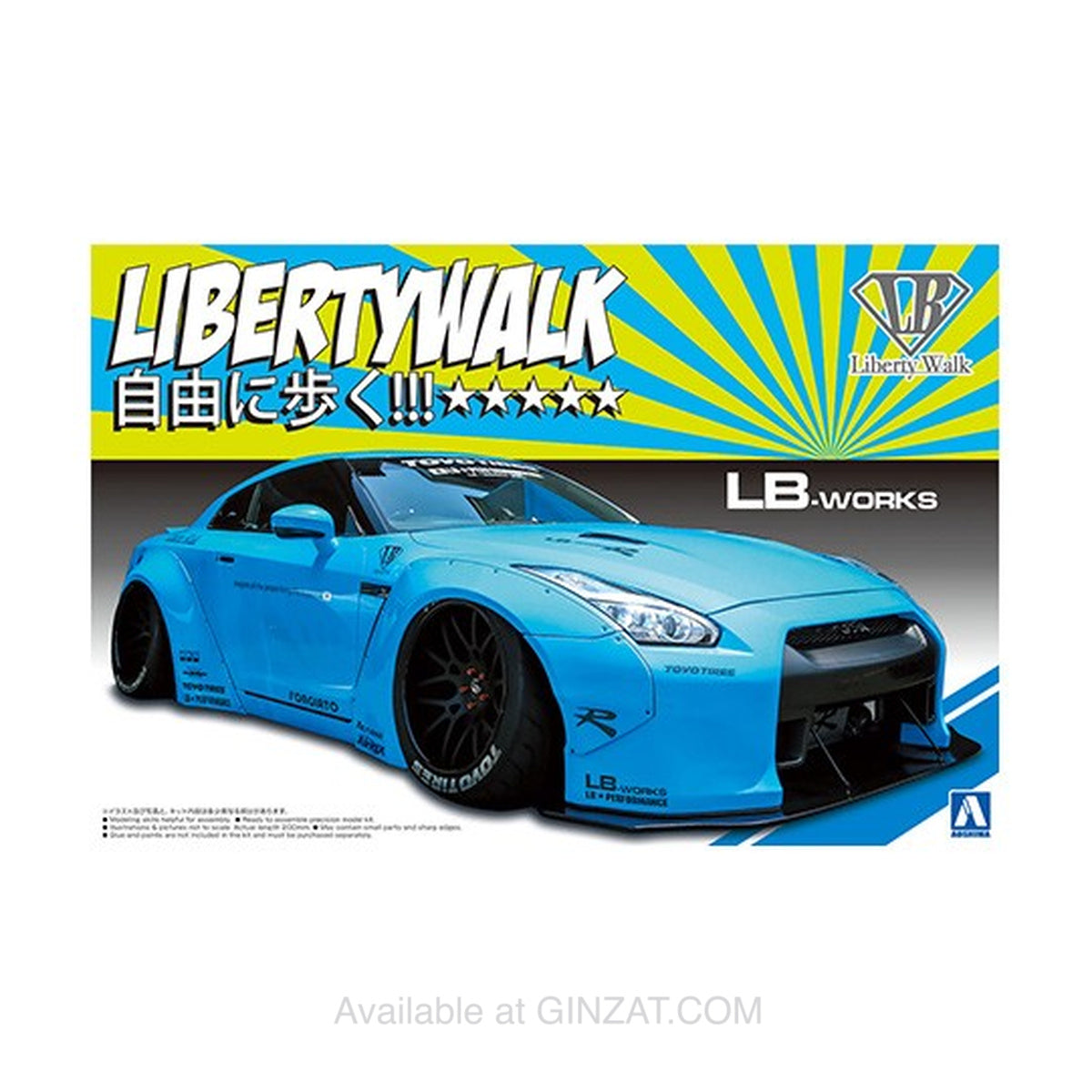 Liberty Walk 1/24 Nissan R35 GT-R Ver.1, Aoshima 1/24 Plastic Model Kit