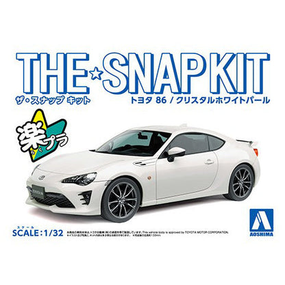 Toyota 86 (Crystal White Pearl), The Snap Kit, Aoshima Plastic Model Car (Scale 1/32)