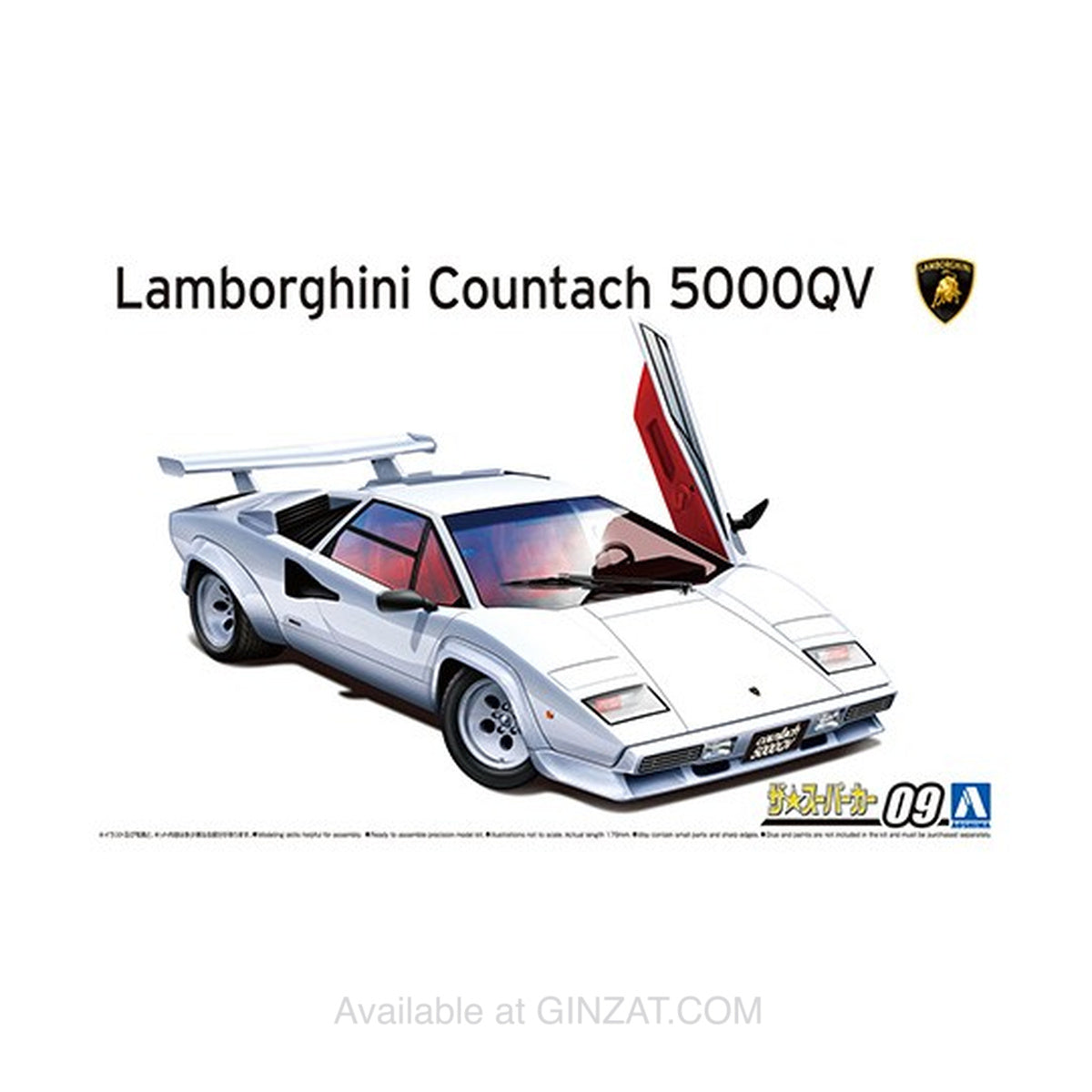 LAMBORGHINI Countach 5000QV ‘85, Aoshima 1/24 Plastic Model Kit