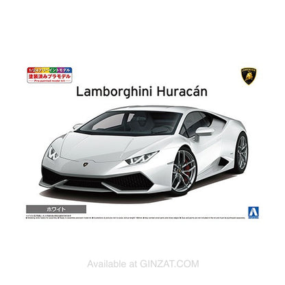 LAMBORGHINI Huracan '14 White, Aoshima 1/24 Plastic Model Kit