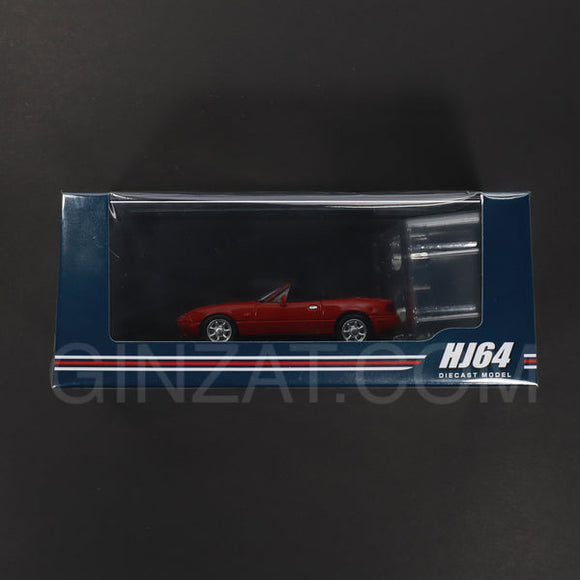 Eunos Roadster (NA6CE) with Tonneau Cover Classic Red, Hobby Japan diecast model car