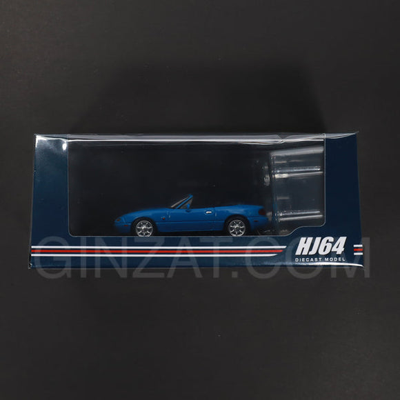 Eunos Roadster (NA6CE) with Tonneau Cover Mariner Blue, Hobby Japan diecast model car