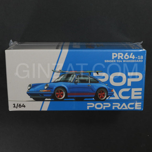 Singer (Porsche) 964 Wakeboard Blue, POP Race 1/64 diecast model car