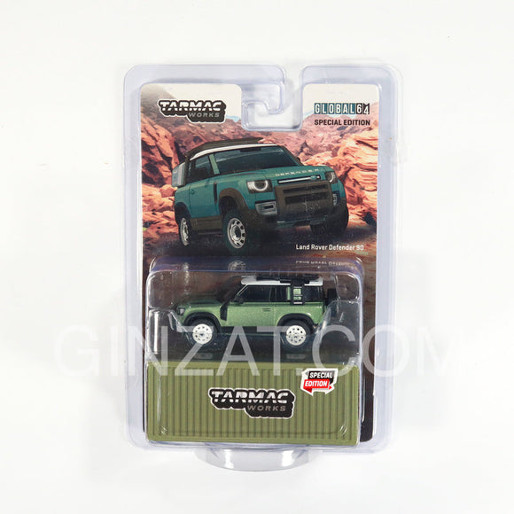 LAND ROVER Defender 90 Green Metallic Special Edition, Tarmac Works Global 64 diecast model car